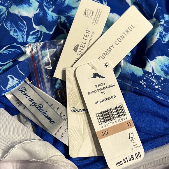 Tommy Bahama Scrolls Shirred Bandeau - Picture 12 of 16